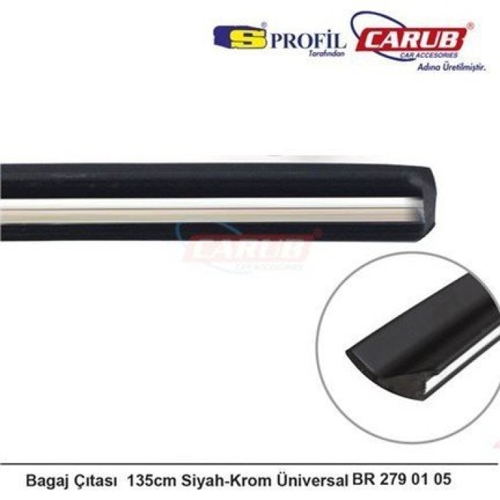 Bagaj Çıtası - Siyah Krom 135 Cm Universal