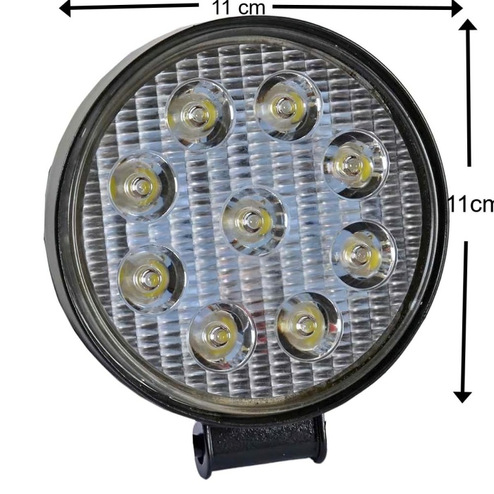 Off Road Led Projektör Lamba Küçük Yuvarlak 9 Ledli 11 cm 2 Adet 12 Volt ile 30 Volt Arası 18W