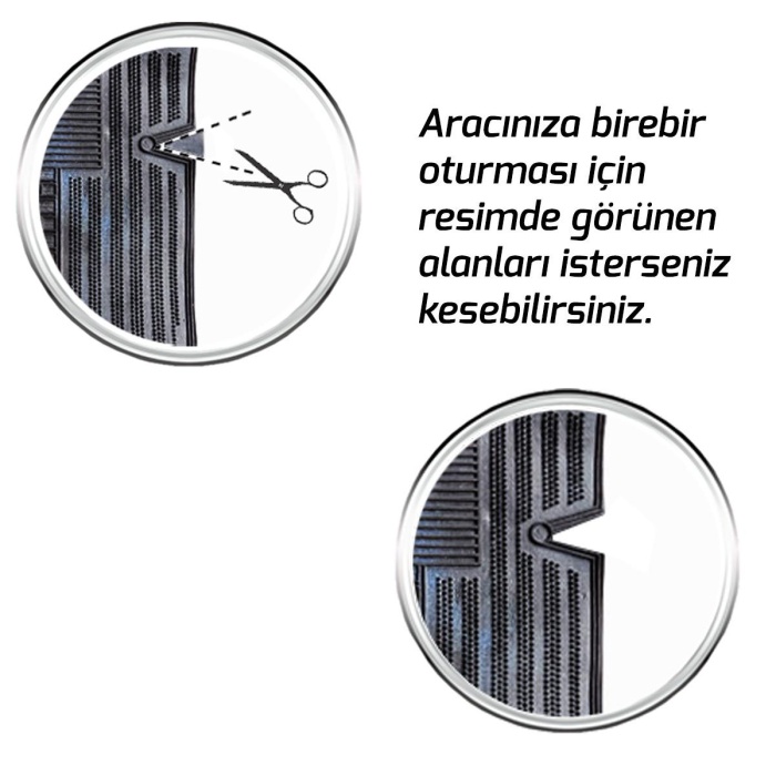 Renault 11 Dekoratif Bezli Paspas Mavi Siyah