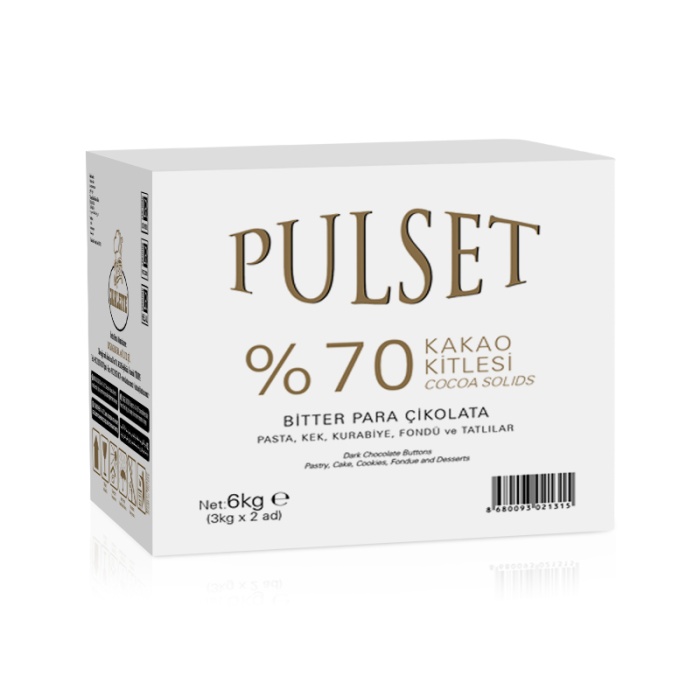 Ovalette Pulset %70 Kakao Yağlı 3 kg Bitter Kuvertür Çikolata