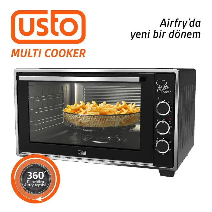 Usto 2115 Airfry Özellikli 50lt Multi Cooker Midi Fırın Siyah