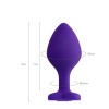 Censan Diamond Heart Anal Plug Mor 8 cm