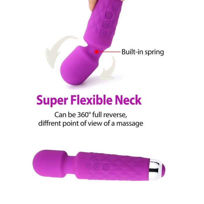 Female Wand Massager Şarjlı Vibratör Mor