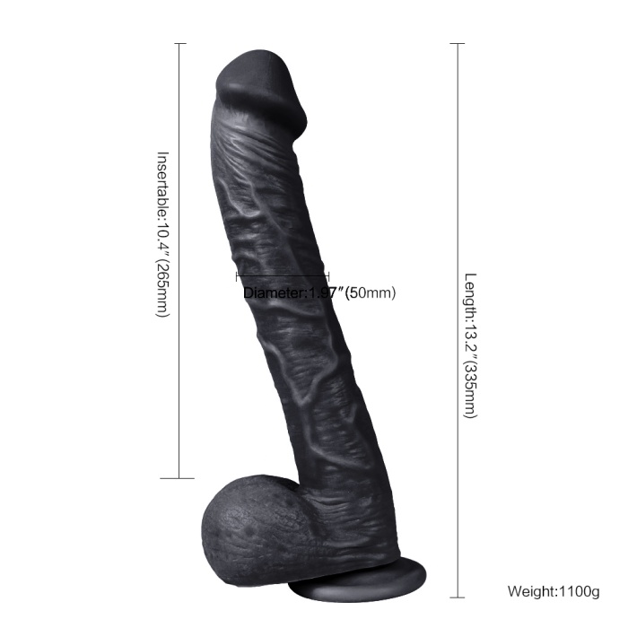 33 Cm Zenci Dev Gerçekci Dildo Penis