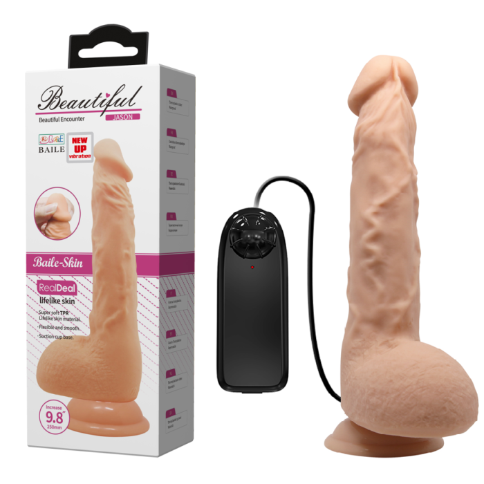 25 Cm Titreşimli Vantuzlu Gerçekçi Realistik Dildo Penis