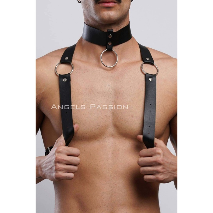 Erkek Choker ve Göğüs Harness, Erkek Parti Giyim - APFTM35