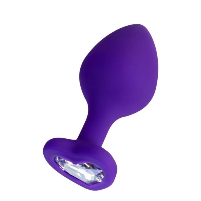 Censan Diamond Heart Anal Plug Mor 8 cm