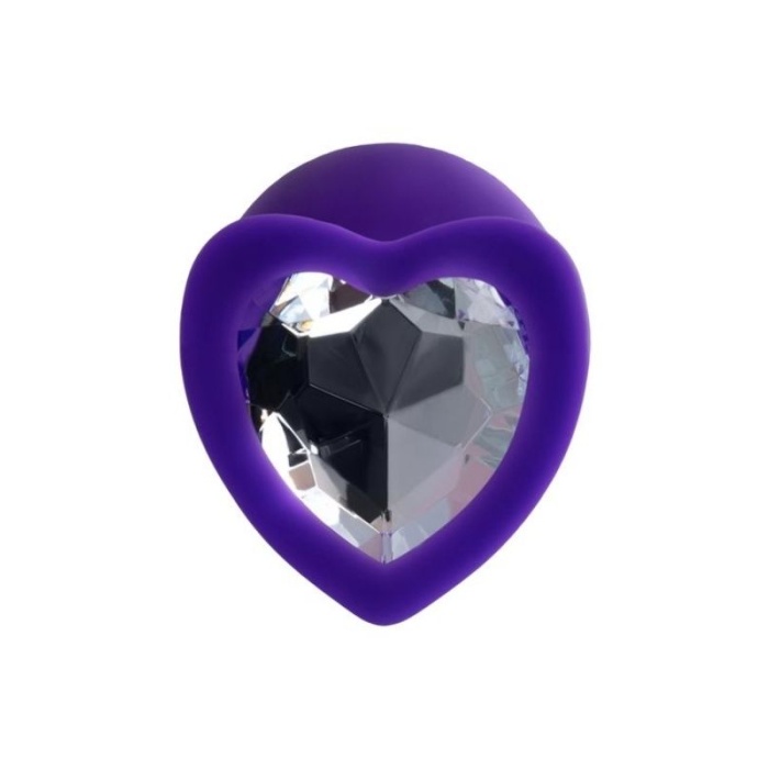 Censan Diamond Heart Anal Plug Mor 8 cm