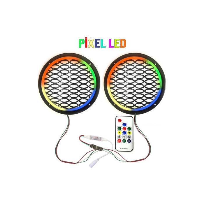 AVC Pixel Ledli Kumandalı 20cm Hoparlör Kapak 2 Adet