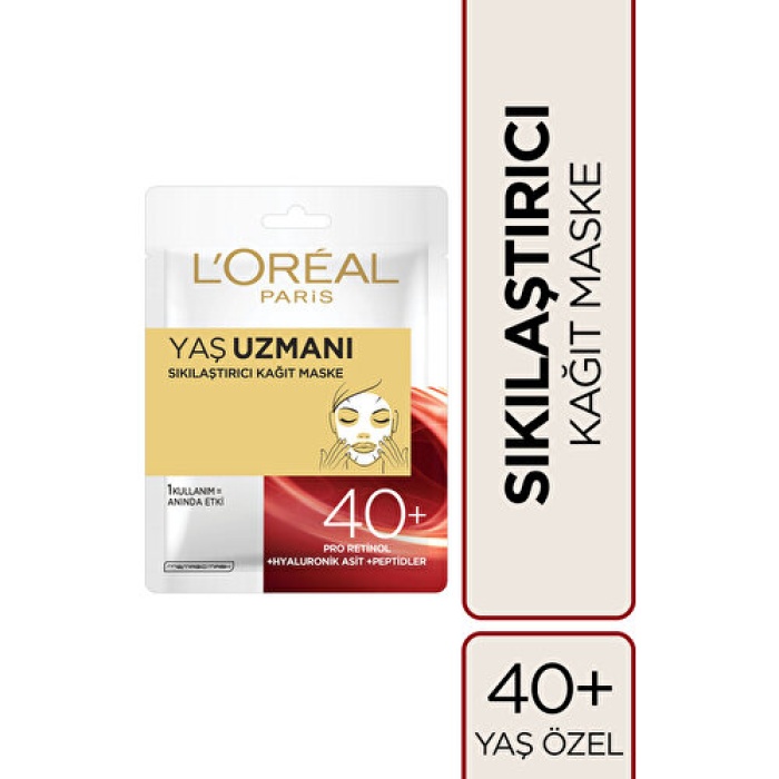 LOréal Paris Yaş Uzmanı Sıkılaştırıcı Kağıt Maske 40+