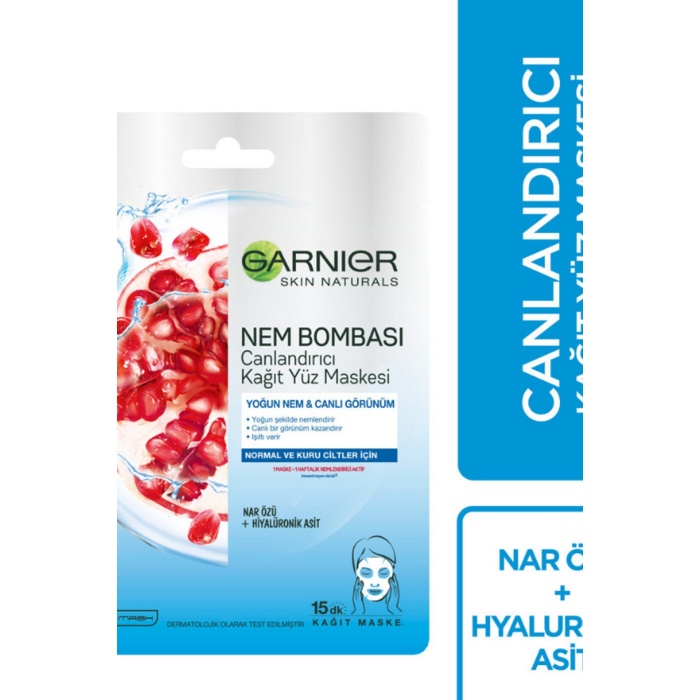 Garnier Nem Bombası Canlandırıcı 28 gr Kağıt Yüz Maskesi