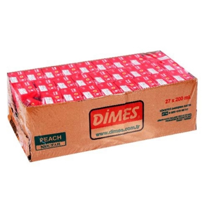 Dimes Şeftali Meyve Suyu 27x200 ml. (4lü)