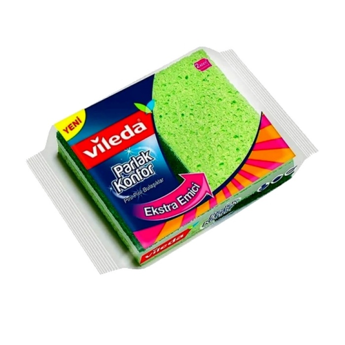 Vileda Bulaşık Süngeri 2li Parlak Konfor Düz