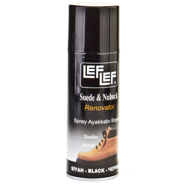 Nuri LefLef Süet Nubuk Ayakkabı Boyası Yenileyici Koruyucu Sprey (Syah-Kahve-Renksiz) (200 ml)