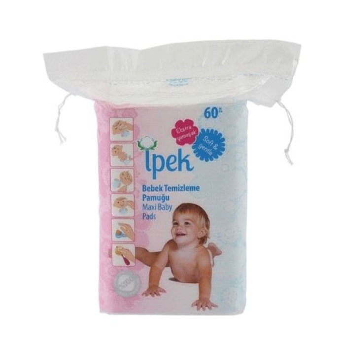 Ipek Bebek Temizleme Pamuğu 60lı