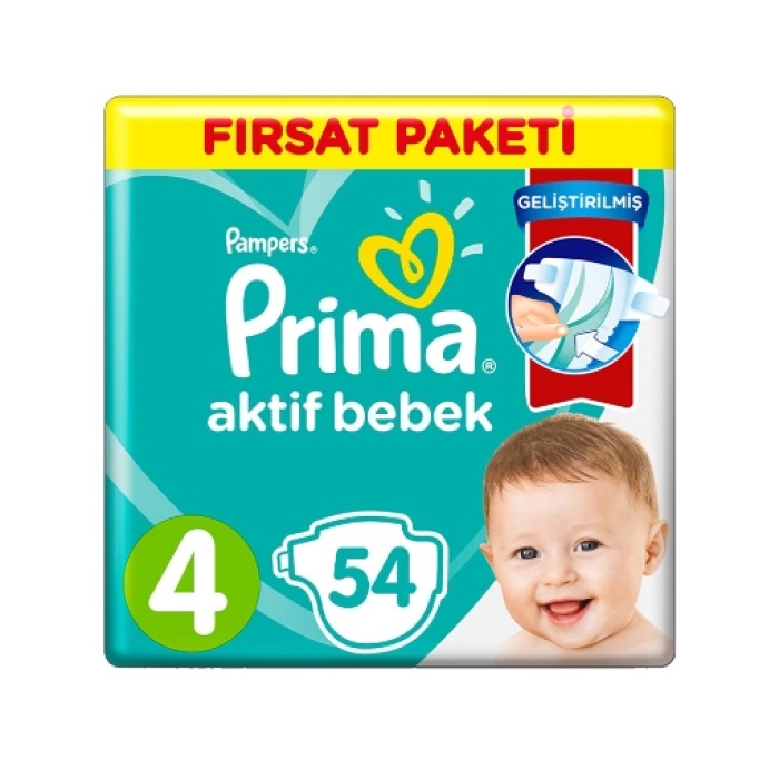 Prima Aktif Bebek Bezi Maxi 54lü (4) (4lü)
