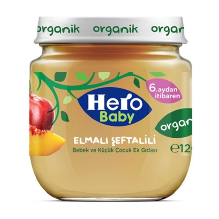 Hero Baby Organik Elma-Şeftali 120 Gr. (4lü)