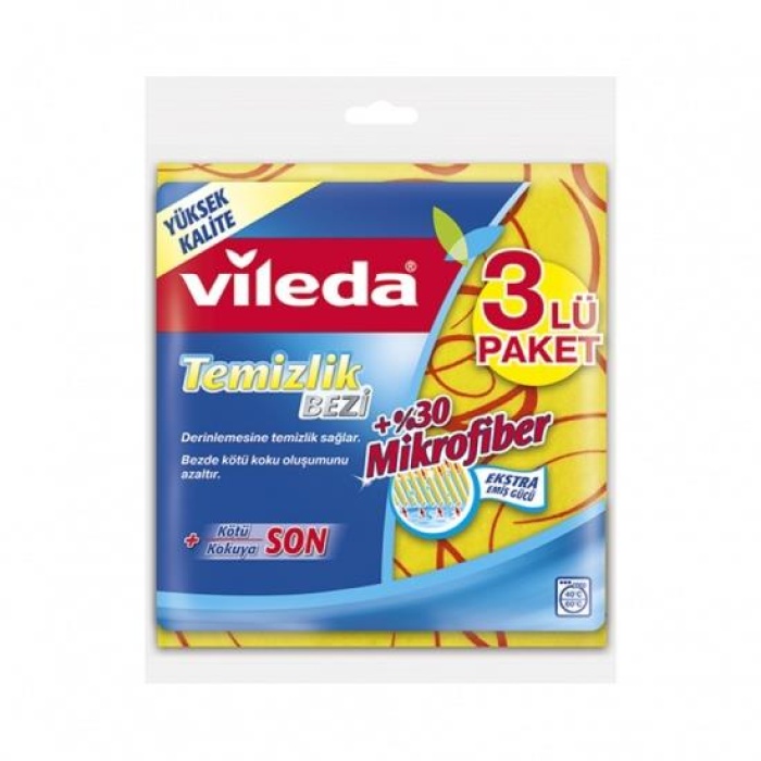 Vileda Temizlik Bezi 3lü %30 Mikrofiberli