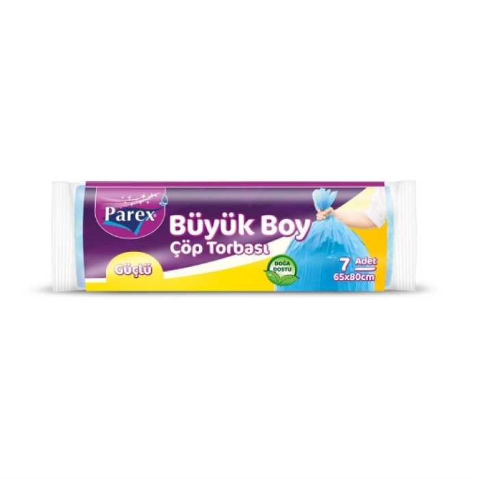 Parex Çöp Torbası Büzgülü Güçlü Jumbo 7li (12li)