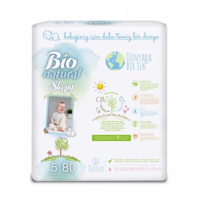 Sleepy Bio Natural Bebek Bezi 4lü Jumbo Junior 80li (5) (24lü)