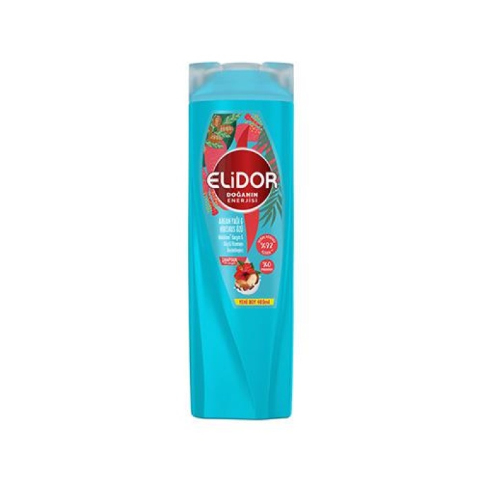 Elidor Şampuan 400 ml. D. Enerjisi Argan Yağı&Hibiskus (12li)