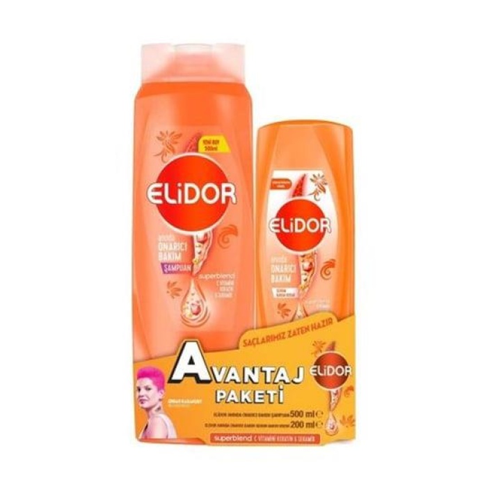 Elidor Şampuan Kofre 400 ml. Anında Onarıcı +SBK 200 ml. (2li)