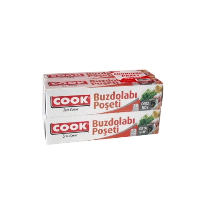 Cook Buzdolabı Poşeti 3+1 Orta 20li (4lü)