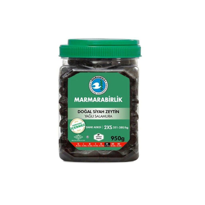 Marmarabirlik Elit Siyah Zeytin 950 Gr. (351-380) (24lü)