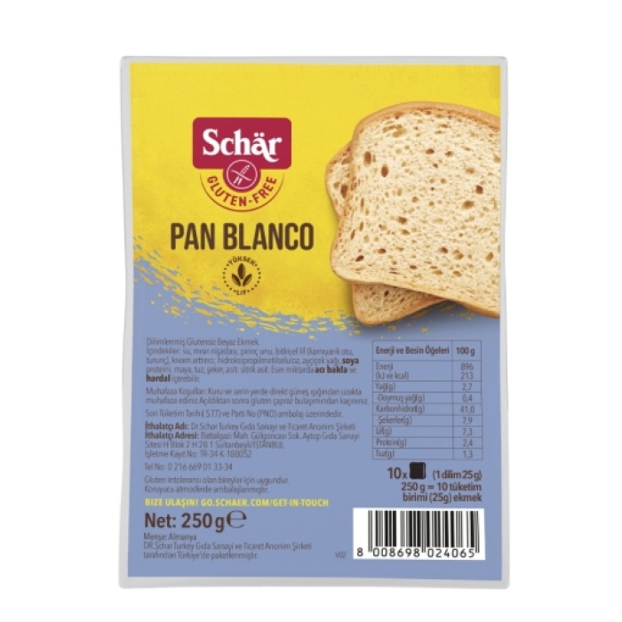 Schar Glutensiz Ekmek 250 Gr. (12li)