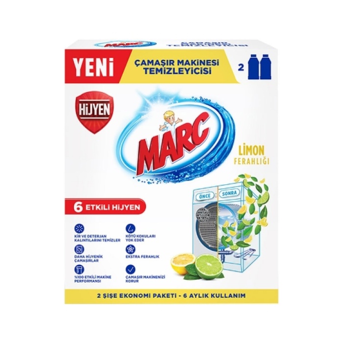 Marc Çamaşır Makinesi Temizleyici Limon 2x250 ml. (6lı)