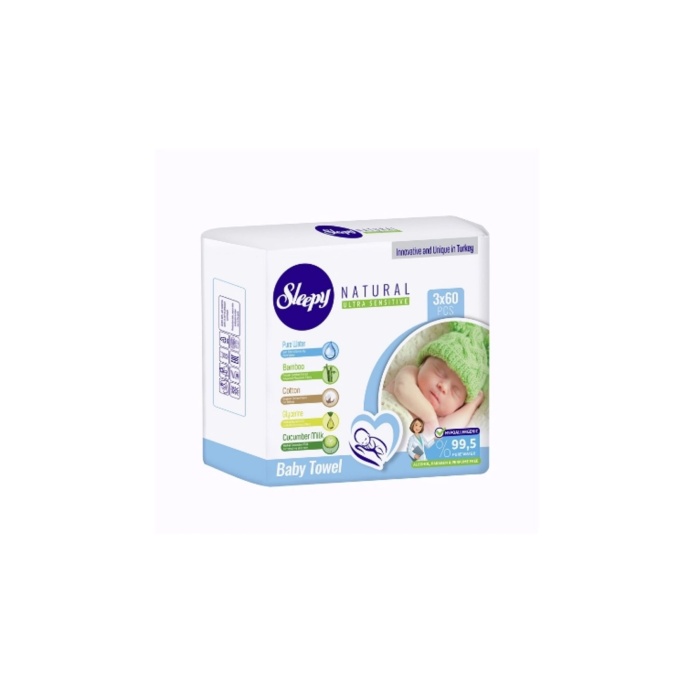 Sleepy 2li Sleepy Islak Mendil 3x60lı Naturel Bebek