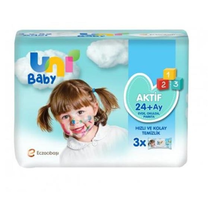 UNI Baby Islak Havlu Oyna&Öğren 3x52-li (6lı)