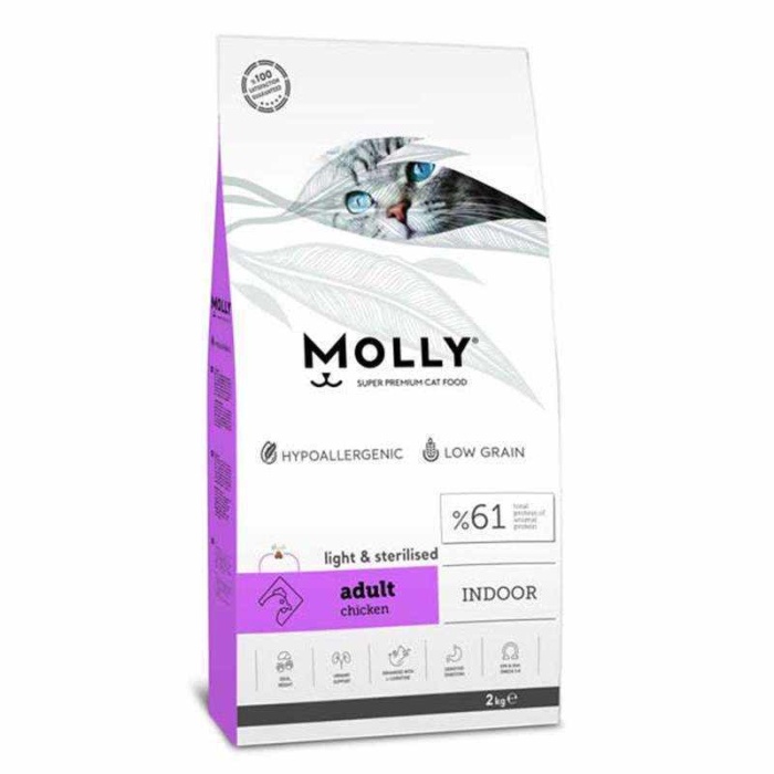 Molly Light Sterilised 2kg Tavuklu Yetişkin Kuru Kedi Maması