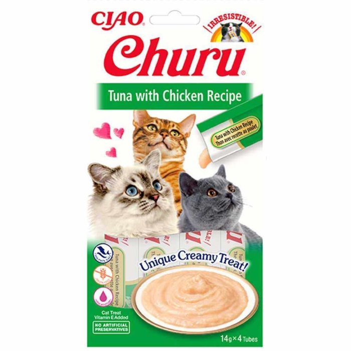 Ciao Churu Cream Ton Balıklı ve Tavuklu Kedi Ödül Kreması 12li