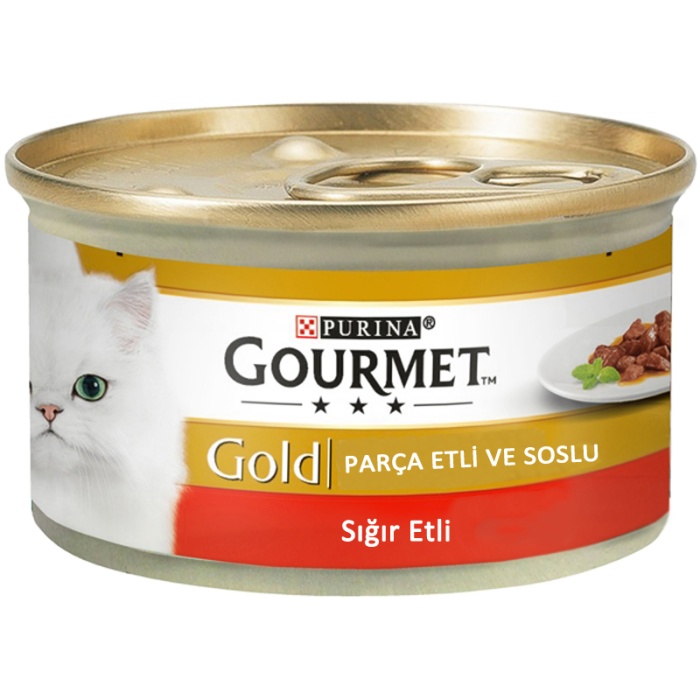 Purina Gourmet Gold Parça Sığır Etli Soslu Konserve Kedi Maması 85 gr