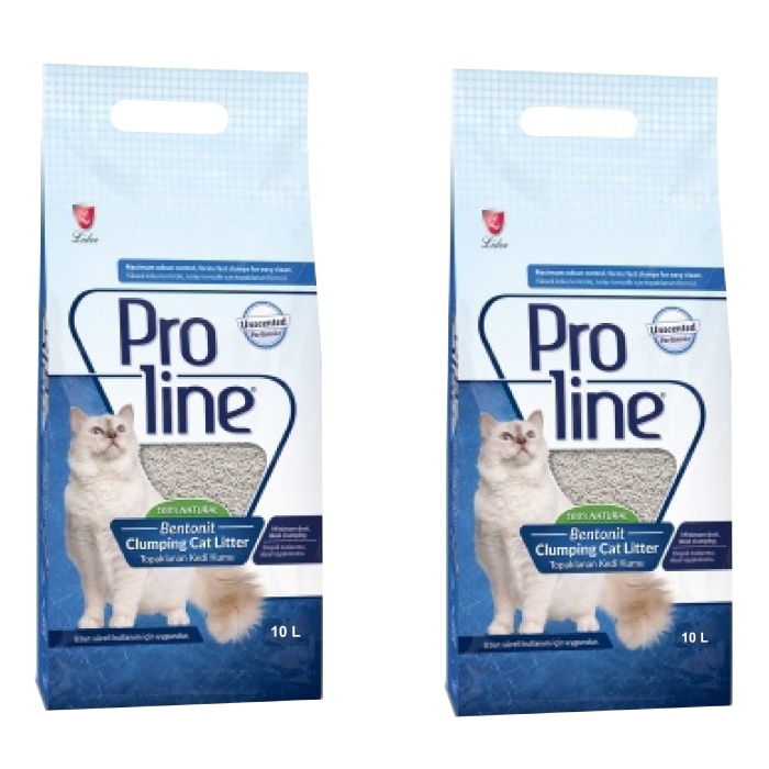 PROLİNE BENTONİT KEDİ KUMU 10 LT NATURAL 2 ADET