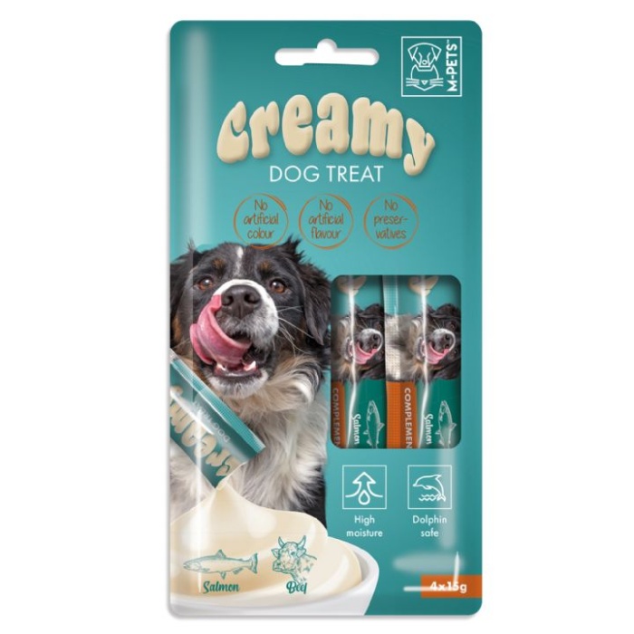 M-PETS KÖPEK ÖDÜLÜ CREAMY SOMON BALIKLI BİFTEKLİ 4X15GR 10LU