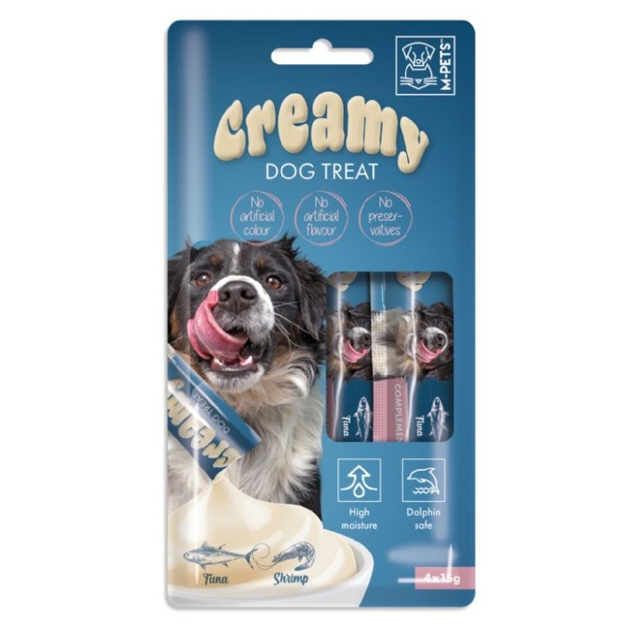 M-PETS KÖPEK ÖDÜLÜ CREAMY TON BALIKLI KARİDESLİ 4X15GR 10LU