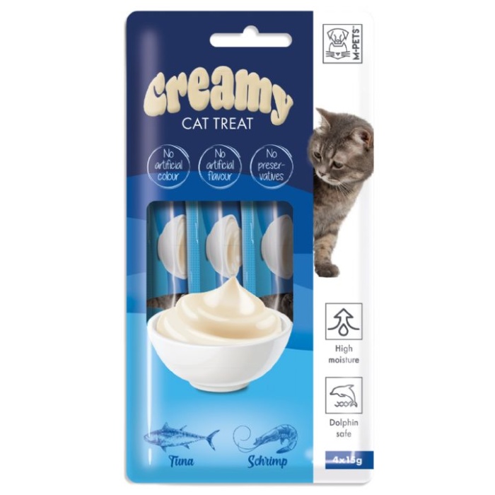 M-PETS CREAMY TON BALIKLI KARİDESLİ KEDİ ÖDÜLÜ 4X15GR 10LU