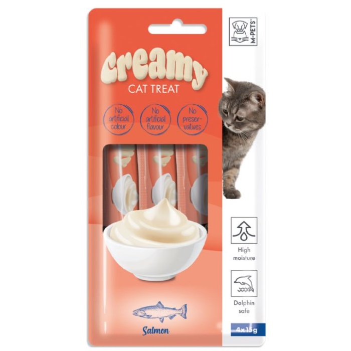 M-PETS CREAMY SOMON BALIKLI KEDİ ÖDÜLÜ 4X15GR 10LU