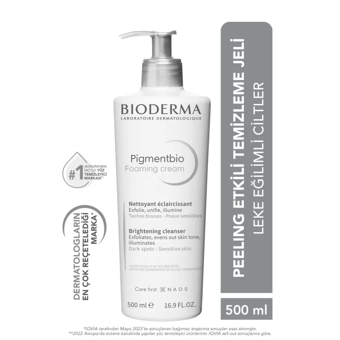 Bioderma Pigmentbio Foaming Cream Leke Karşıtı Aydınlatıcı Peeling Etkili Yıkama Jeli Yüz ve Vücut 500 ml