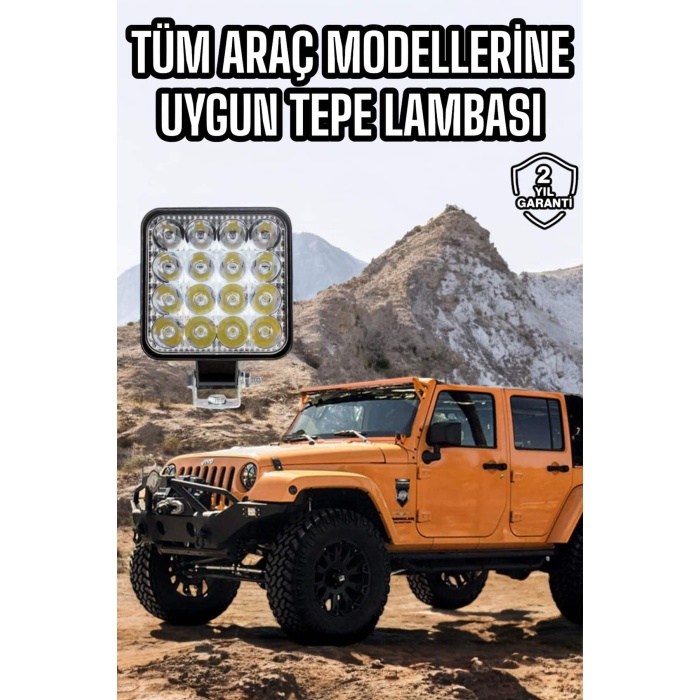 Tepe Lambası Tüm Araç Tiplerine Uygun Sis Lambası 16 Led Beyaz Renk