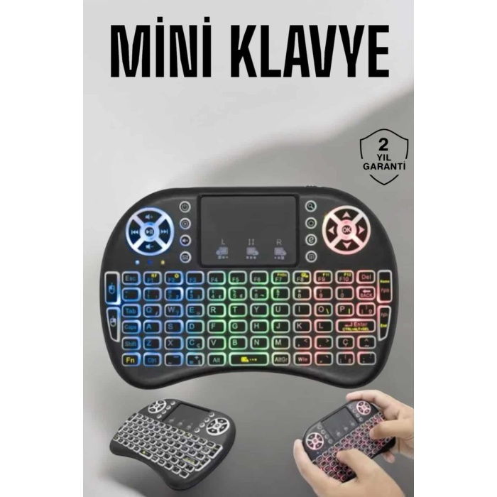 Işıklı Kablosuz Mini Q Klavye Tüm Cihazlara Uyumlu