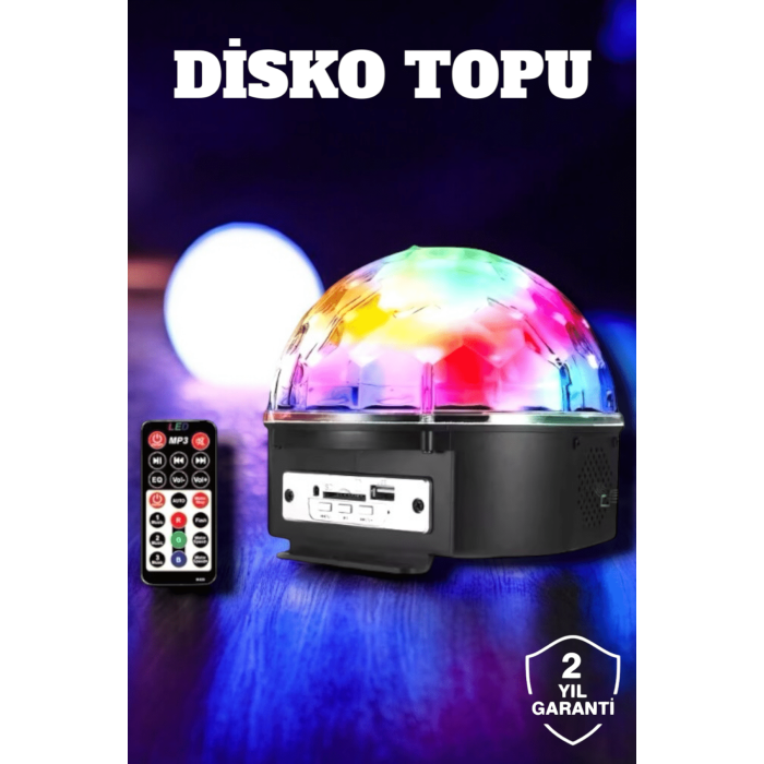 Bluetooth ve Uzaktan Kumandalı Çok Renkli Masaüstü Disko Topu