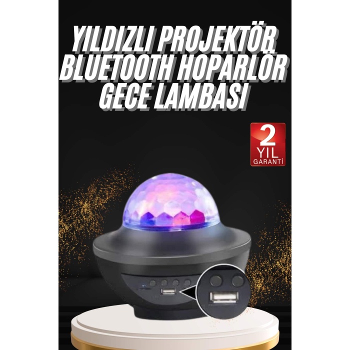 Dönen Işıklı Disko Topu Projektör Müzik Çalarlı Disco Speaker