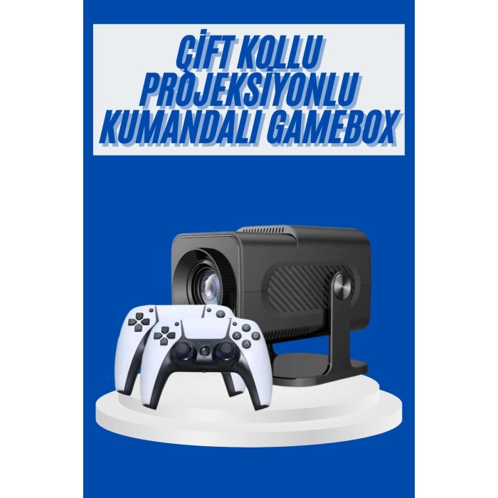 4K Android Smart Wi-fi Çift Kollu Projeksiyon Game Box Kumandalı Taşınabilir