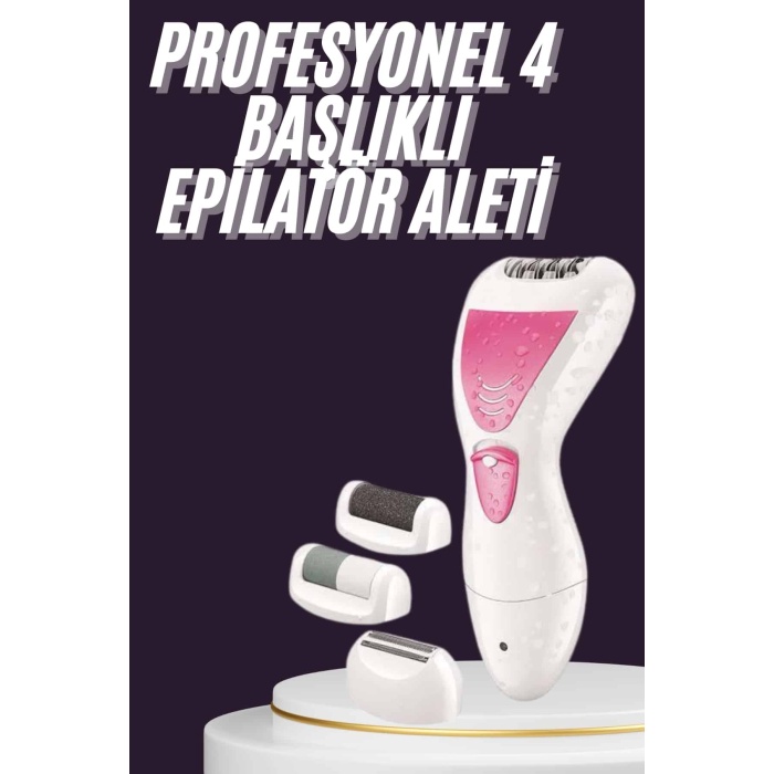 4 Başlıklı Lazer Öncesi Kısaltma Epilasyon Aleti Epilatör Çok Amaçlı