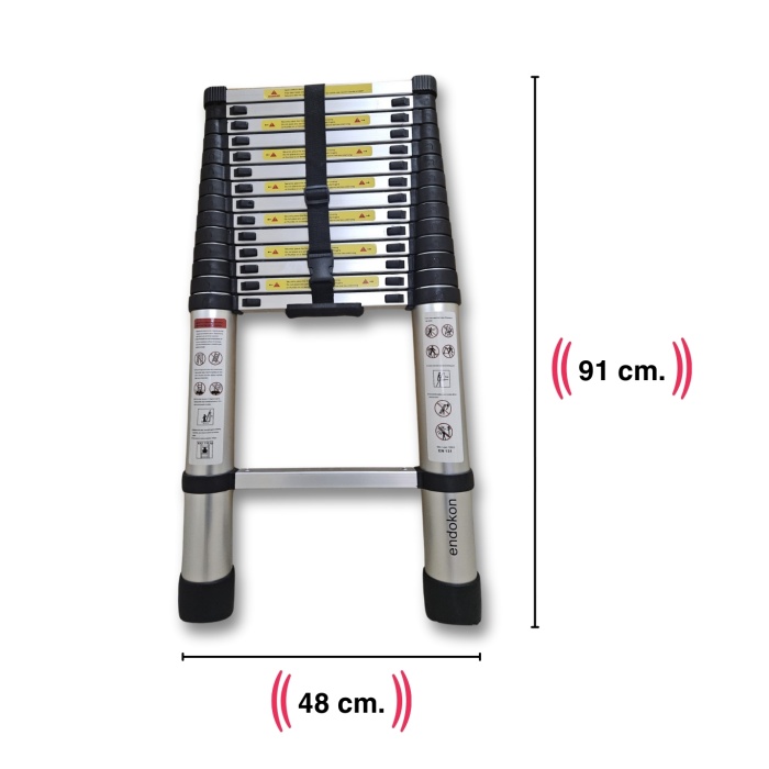 440 cm. - 15  Basamaklı Teleskobik / Teleskopik Merdiven