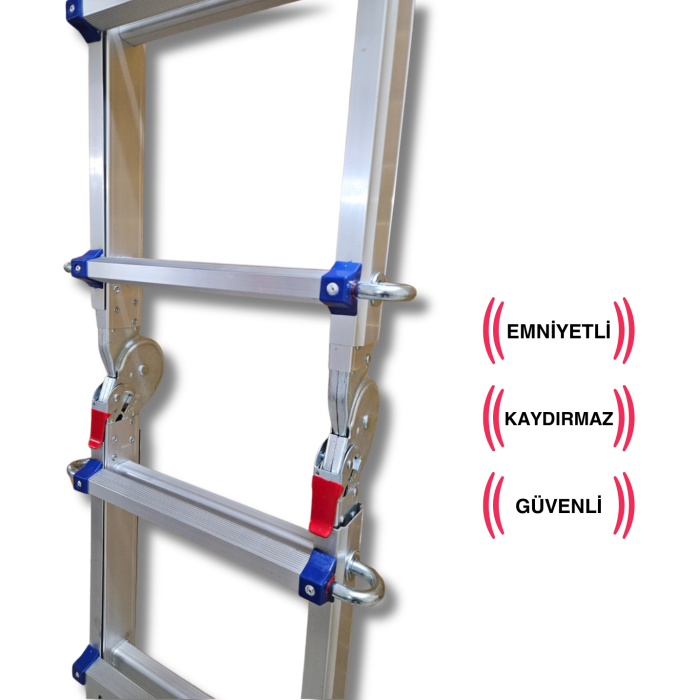 300 cm. 10 Basamak A ve I Tipi Katlanıp Uzayabilen Mini Dev Alüminyum Merdiven