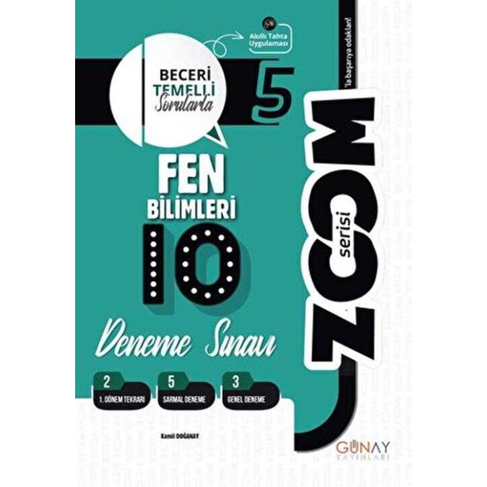 GÜNAY YAYINLARI ZOOM 5 FEN BİLİMLERİ BRANŞ DENEME